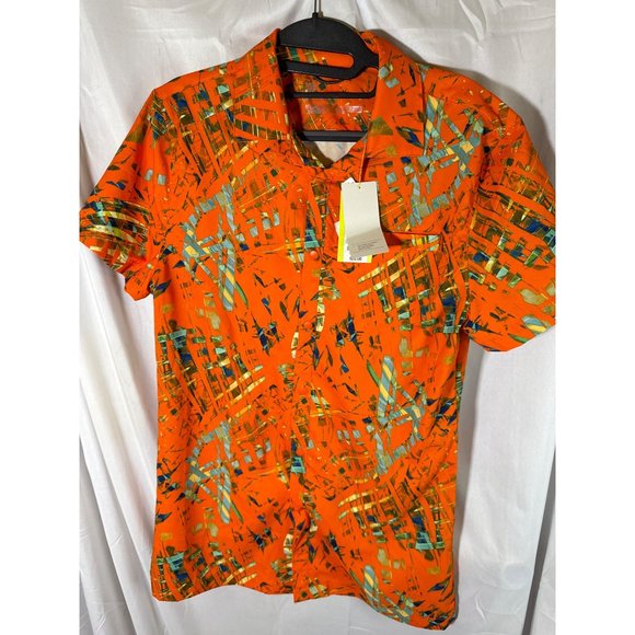 All in Motion Men's Short Sleeve Resort T-Shirt, Coral Orange, Size S, NWT - Picture 2 of 5